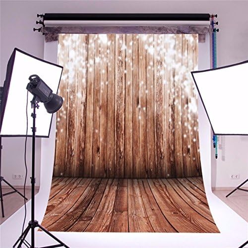 Photography Background,BANGCHIC 5x7ft Silk Photography Background Nostalgia Wood Floor Pattern Photography Backdrop Studio Props (Updated Material)