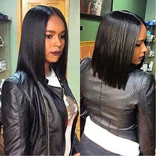 Kerrywigs Brazilian Hair Hot Sale Bob Cut Full Lace Wigs Natural Hairline For Black Women Glueless Short Straight Lace Front Wigs Babay Hair 130 Density-10inch lace front wig