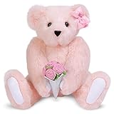 Vermont Teddy Bear - Classic Pink Teddy Bear, 15 inches, Made in USA, Rose Bouquet