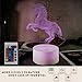 LQANER Unicorn 3D Night Light for Girls, Dimmable 3D LED Lamp Nightlight,16 Colors +7 Colors Changing with Remote Control Best Birthday Gifts
