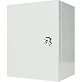 Outdoor Electrical Box Waterproof, NEMA 4 Steel Enclosure Box with Mounting Plate, Wall Mounted Lockable Electrical Junction Box for Indoor/Outdoor (10"x8"x6")