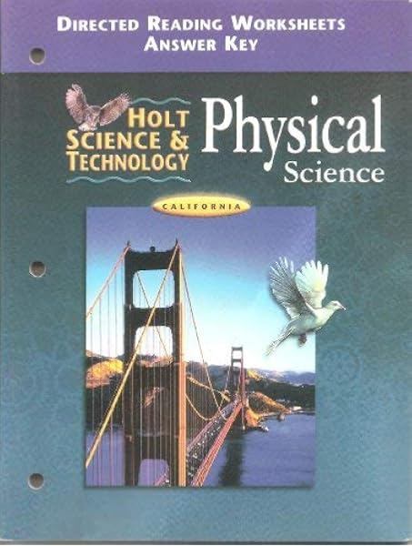 Amazon Com Holt Science And Technology Physical Science California Directed Reading Worksheets Answer Key 9780030557187 Rheinhart And Winston Holt Books