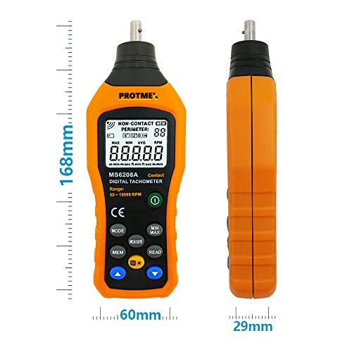 4 Tachometer+Protmex+Measurement+50+19999RPM+Backlight