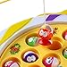 HG TOYS Fishing Game Electronic Rotating Fish Board Game Party Favors Educational Fishing Toy with Music Great Gift for Kids Boys Girls