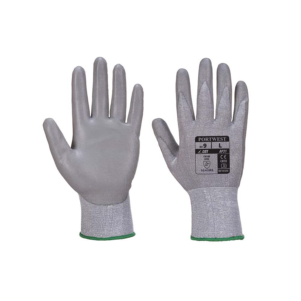 Portwest Senti Cut Lite Glove, Size: L, Colour: Black/Grey, AP31K7RL