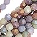Czech Fire Polished Glass, 4mm Faceted Round Beads, 50 Piece Strand, Opaque Luster Mix
