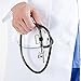 LuFOX 5 Pcs Plastic Two Sided Name ID Identification Tag Clip for Stethoscope Tube Replacement（Black Color）