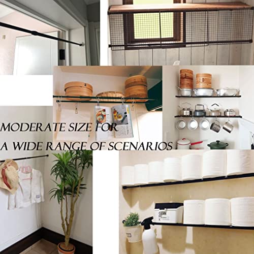 2PCS Tension Rods for Net Curtains Easy Use Net Curtain Rods Extendable Spring Loaded Tension Rod for Kitchen, Bathroom, Wardrobe, Window, Diameter: 22mm(100-180CM/39.4-70.9Inch,White)