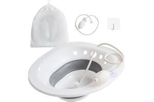 LANSEYIXIU Sitz Bath for Toilet Seat, Foldable Sitz Bath for Hemorrhoids and Anal Fistula, Sitz Bath Postpartum, Hemorrhoid Treatment, Sitz Bath Tub (Grey)