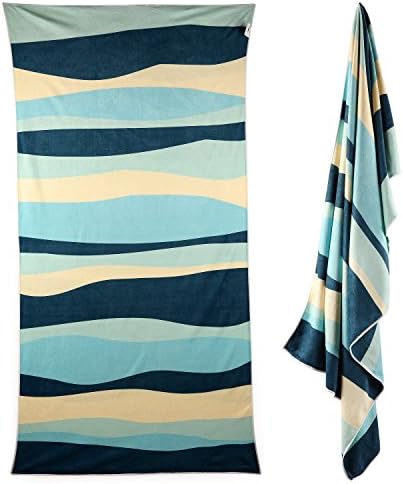 Microfiber Beach and Travel Towel by Isla Azul; Quick Dry, Ultra Light, Compact, Super Absorbent, and Soft; Perfect for the Beach, Pool, Gym, Yoga, Backpacking, and Travel (Seabreeze)