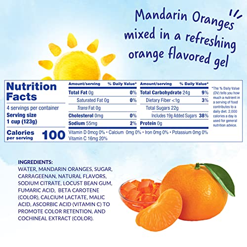 Dole Fruit Bowls Mandarin Oranges in Orange Gel, Gluten Free Healthy