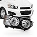 AKKON - For 2012-16 Chevy Sonic Passenger Side Only Halogen Headlight Assembly Black Housing Clear Lens