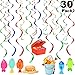 Kody's 30CT Fishing Party Supplies Hanging Swirl Decorations Birthday Party Decorations O-Fish-Ally Party Supplies Little Fisherman First Birthday Camping Theme Kit