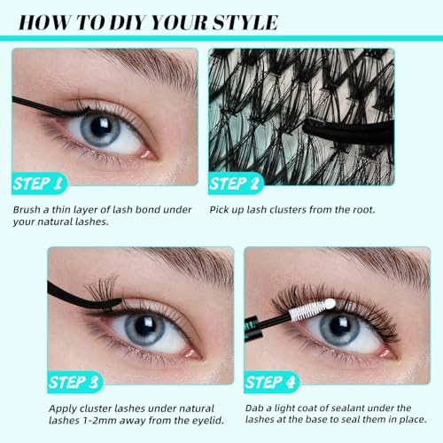 Lash Clusters Kit, 320PCS Natural & Wispy Lash Extensions 30D 40D, 9-16mm | 320PCS Natural & Wispy Lash Clusters, 9-16mm mixed lengths for soft and fluffy lash styles.