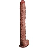 16.93 Inch Super Long Dildo Realistic Huge Big Black Anal Dildo with Small Glans,Giant Dildo Strap on Dildo with Strong Sucti