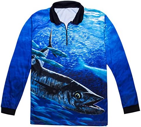 Zestway Dri Fit UPF 50+ Mens Long Sleeve Fishing Shirt With High Performance L