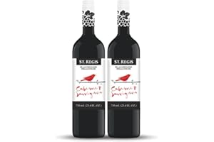 ST. REGIS Non-Alc Cabernet Sauvignon 25.4 Fl Oz (2 Pack) - Low Calorie and Sugar - Fruity & Spicy Rich Flavor from North of Spain Vineyards