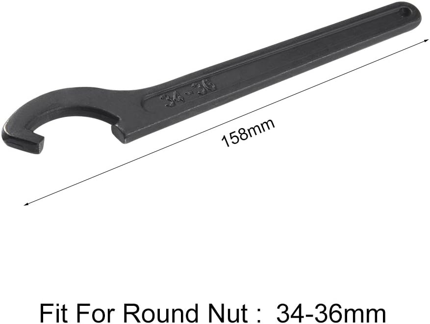 sourcing map C Hook Spanner Wrench Collet Chuck for 34-36mm Round Nut, Black - Image 3