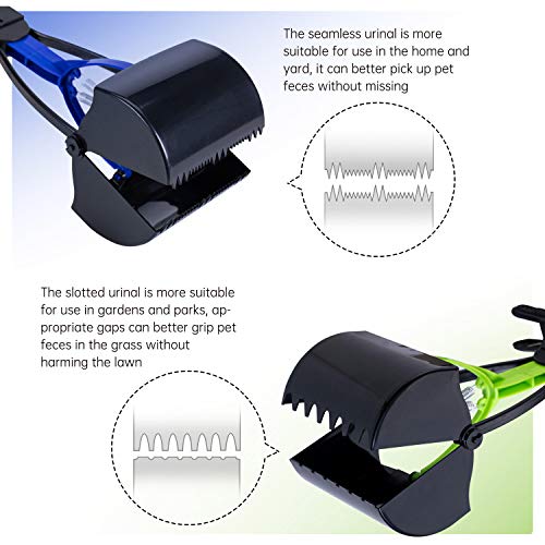 DMATEC Dog Pooper Scooper for Large Dogs, Foldable Pet Poop Waste Pick Up Rake with Portable Long Handle - Durable Spring Easy to Use for Grass, Dirt, Gravel Pick Up (2 Pack)