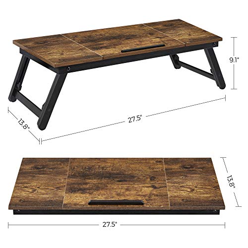 SONGMICS Laptop Desk, Bed Sofa Breakfast Tray, Adjustable Tilt Top