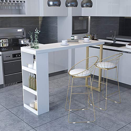 Zjcpow-HO Stehtisch Weiß Mehrzweck Bartisch Küche Frühstück Bar Esstisch Coffee Bar for eine Küche Frühstück Nooks… – Bild 7