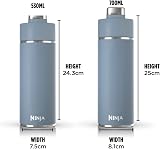 Ninja Thirsti 530 ml Water Bottle Blue Triple Insulated Leak-Proof Lid view 5