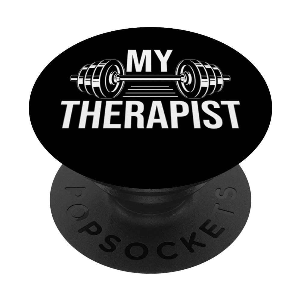 My Therapist Funny Bodybuilder PopSockets Swappable PopGrip