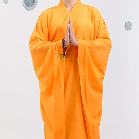 Amazon 薄い修道女僧侶の衣服の僧侶の服の男性と女性は仏を崇拝moter冬の僧侶の服 金 M インテリア オンライン通販