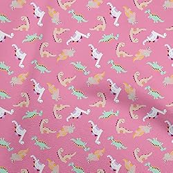 oneOone Georgette Viscose Pink Fabric Colorful