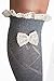 Modern Boho Bow Boot Socks Women's Lace Crochet Boot Socks Charcoal