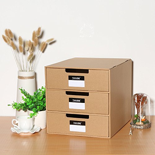 80 Off Tianse 3 Tier Kraft Paper File Drawer Cabinet Book Bins