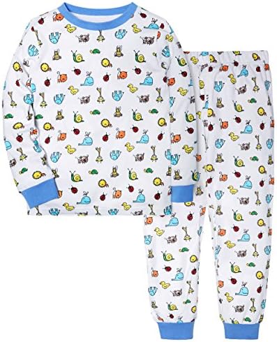 Kids Boys Girls Pajamas Set Children Sleepwear 100% Cotton (Insect, 3-4Y)
