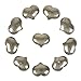 Justinstones Natural Pyrite Gemstone Healing Crystal 1 inch Mini Puffy Heart Pocket Stone Iron Gift Box (Pack of 10)