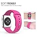 MoKo Apple Watch Band Series 1 Series 2, Soft Silicone Replacement Sports Band for 38mm Apple Watch 2015 & 2016 All Models, Barbie PINK (Not fit 42mm Versions)