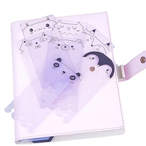 Rancco A6 Dividers Insertable Index Page Tab Cards, 14 Pcs Translucent Binder Classified Lables for Filofax Notebook/ Travel Diary Journal/ Planner(2 Set)
