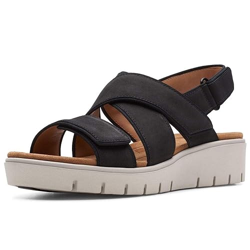 clarks black sandals wide fit
