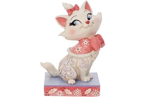 Enesco Disney Traditions by Jim Shore Aristocats Marie Christmas in Pink Figurine, 4.25 Inch, Multicolor
