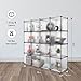 LANGRIA 16 Storage Cube Organizer Plastic Cubby Shelving Drawer Unit, DIY Modular Bookcase Closet System Cabinet with Translucent Design for Clothes, Shoes, Toys (White)