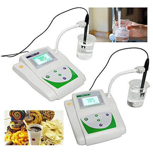 Benchtop pH Meter, Lab pH Meter mV Tester Digital Acidity Meter LCD Display with Temperature Compensation for Chemical Laboratories School Use (PHS-3C)