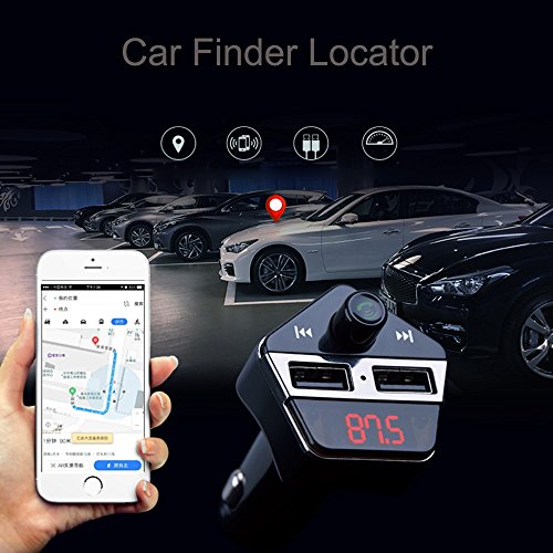Locator,Tracking Device,Car Finder Locator Bluetooth Car Kit MP3 Player FM Transmitter USB Charge for Vehicles No Monthly Fee,Keys,Cars, Kids, Persons,Travel,Key Finder,Smart Watcht,Pets (Black)