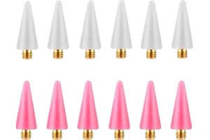 OIFEN 12Pcs Replacement Wax Tips for Rhinestone Picker Tool (White+Pink)
