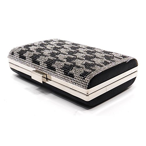 2Chique Boutique Women's Rhinestone Houndstooth Evening Bag