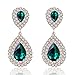 Womens Rhinestone Crystal Wedding Link Bracelet Teardrop Drop Earrings Jewelry Set