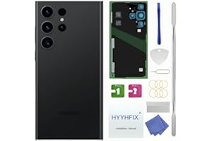HYYHFIX Galaxy S23 Ultra Back Glass Replacement for Samsung Galaxy S23 Ultra SM-S918 6.8 inches Rear Back Cover Glass Waterproof and Camera Lens+Professional Repair Tool Kit (Phantom Black)