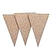 Ling's moment 10 Feet Vintage Triangle Flags Bunting Pennant Banner for Wedding Christmas Thanksgiving New Year Eve Garden Flag Decor, Double Sided Champagne Gold Glitter, 15 Flags, Pack of 1