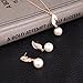 JUST N1 Rose Gold Pearl Jewelry Sets Fashion Pearl Necklace Earrings Wedding Party Accessories For Women Pearl White