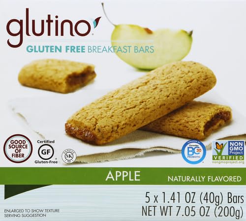 GLUTINO GLUTEN FREE OVEN BAKED BAR, APPLE CINNAMON, NATURALLY FLAVORED, 5 CT