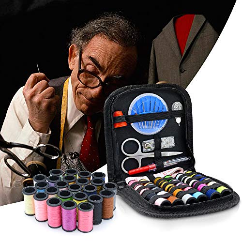 Virwir Sewing Kit with 49 Sewing Accessories, 24-Color Sewing Threads for Traveler, Emergency, DIY Sewing Supplies Organizer Filled with Mending and Sewing Needles/Scissor/Threads/Thimble/Tape Measure