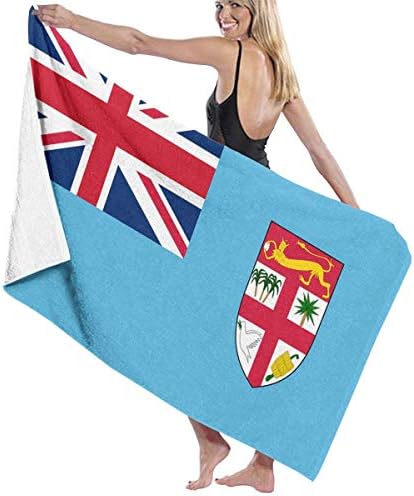 VIMMUCIR Beach Towels for Women Men Flag of Fiji Bath Towels Quick Dry Multipurpose Travel Pool Blanket Large 31x51 Inches