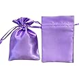 50 Pack Green Satin Drawstring Gift Bags - Perfect For Jewelry, Candy & Party Favors (4x3 Inch)